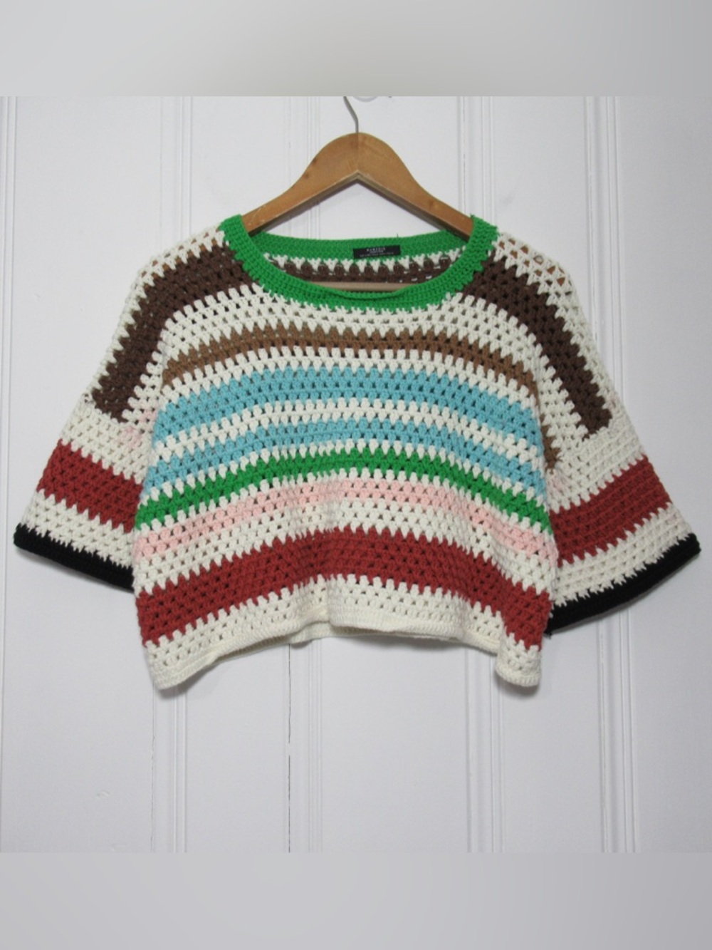 Parfois Collection Multi Color Crochet Crop Top Size Medium